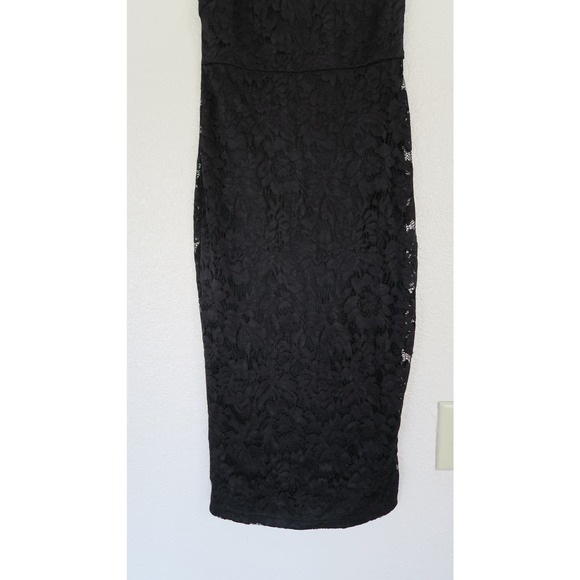 AX Paris Women's Black Lace Bodycon Sleeveless Midi Dress. Size 8 - Picture 9 of 13